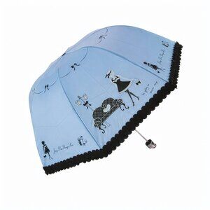 Blue Lace Ultraviolet-Proof Folding Umbrella Dome Parasol Sun & Rain Umbrella